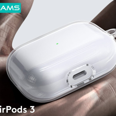 Vỏ Ốp Case Bảo Vệ TPU Trong Suốt Usams Cho AIRPODS 3 Kèm móc treo_ Hàng Chính Hãng