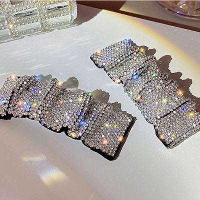 Kẹp tóc sang trọng đá trắng sáng lấp lánh chất lượng cao - hàng cao cấp