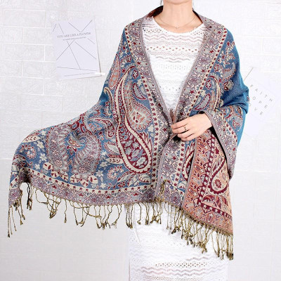 KHĂN CHOÀNG CỔ PASHMINA THỔ CẦM HOA HỒNG 02