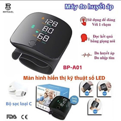 Máy Đô Huyết Áp Cổ Tay Thông Minh - Giọng Nói Tiếng Việt, Công Nghệ Nhật, Màn Hình LED, Sạc Pijn , đồng hồ treo tường