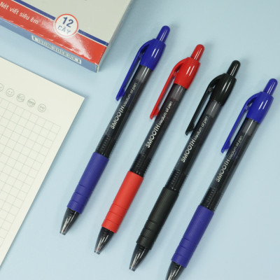 Hộp 12 Bút Semi Gel 0.7mm nét viết êm trơn, nét mực liên tục, Hồng Hà (2600)