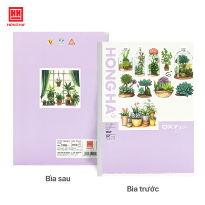 Vở kẻ ngang 200 trang ép keo dán gáy Oxygen Hồng Hà - 1092