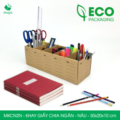 MKCN2N - 30x20x10 cm - 50 khay giấy carton chia ngăn - Khay đựng đồ linh kiện, văn phòng phẩm