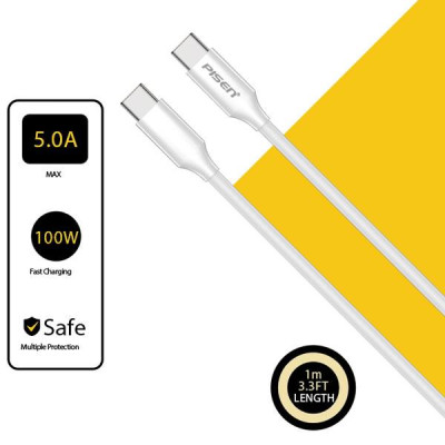 Cáp Sạc Pisen Quick - Mr White USB-C PD 100W 1 m - Global - Pisen CC-PD02-1000