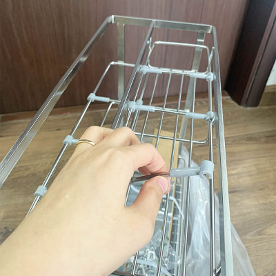 Giá gia vị inox 304 cho tủ bếp bảo hành vĩnh viễn han gỉ 3 tầng để đồ