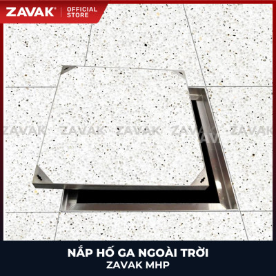 Nắp hố ga ngoài trời inox ZAVAK MHP-AA50 / KT 50x50cm, lát gạch tối đa 2cm/ tải 960kg