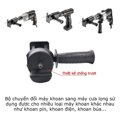 Biến Máy Khoan Thành Máy Cưa Điện Cầm Tay Với Bộ Chuyển Đổi Kèm 3 Lưỡi Cắt Gỗ, Kim Loại Đa Năng Hiệu Quả