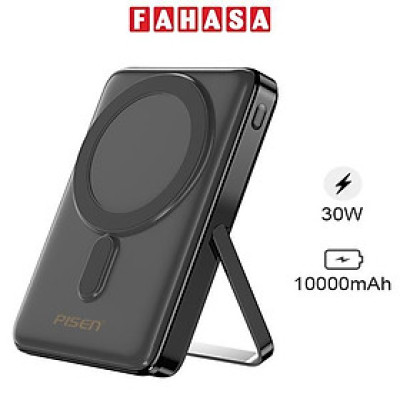 Sạc Dự Phòng Pisen Quick - POWERMag 30W Digital 2-in-1 10000mAh - Màu Đen