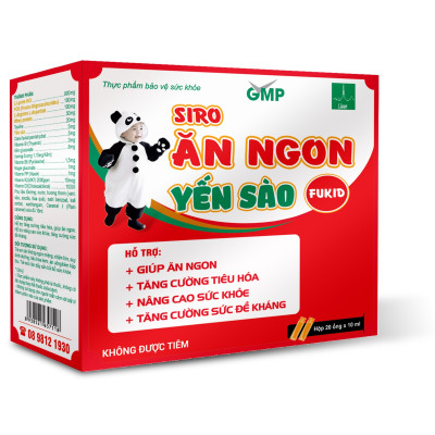 Lisse ￼Siro ăn ngon yến sào Fukid ( hộp 20 ống) - Ăn ngon, kích thích tiêu hoá, tăng miễn dịch cho trẻ