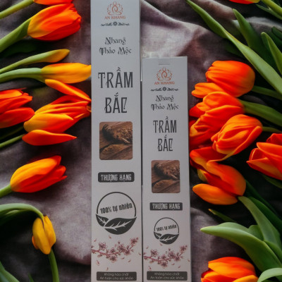 Hộp 100 nén nhang Trầm Bắc dài 29cm -Không dùng hóa chất, ít khói, mùi hương dịu nhẹ