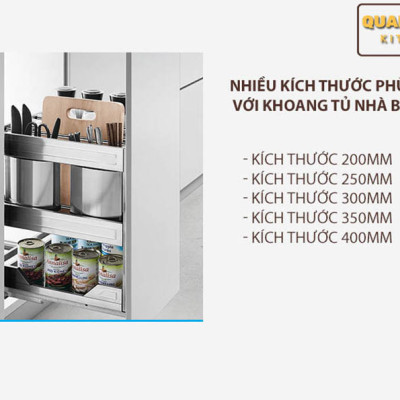 Giá dao thớt gia vị đa năng cho tủ bếp chất liệu inox hộp chính hãng Grob