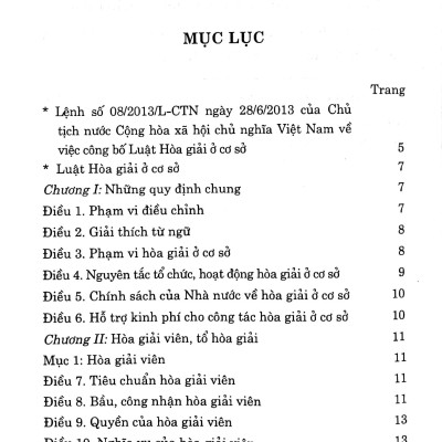 Luật Hòa Giải Ở Cơ Sở (Hiện Hành)