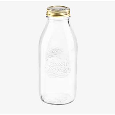 Chai thủy tinh Quattro nắp vặn 1000ml Bormioli Rocco Ý - Hàng Chính Hãng