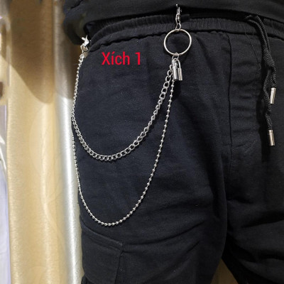 Sét 3 mónKhăn Bandana Streetwear + Đai da + Xích Chain Quần Gồm Khăn+Đai+Xích Quần jeans