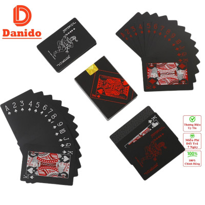 Bộ Bài Tây Nhựa PVC Nền Đen Cao Cấp, Chống Nước, Tùy Chọn Màu – Chính Hãng