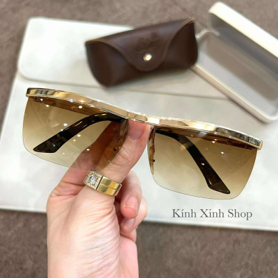 Kính râm nam Solex Sống Trâu nửa viền cao cấp gọng mạ vàng 14K 1/25