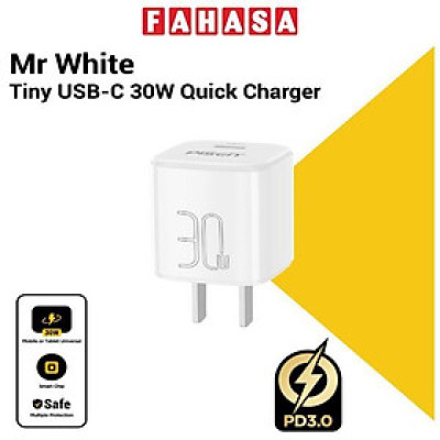Sạc Nhanh Pisen Quick - Mr White Tiny USB-C 30W