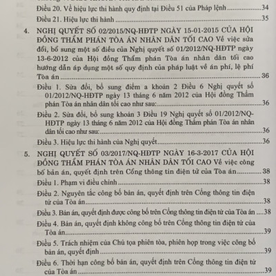 Hệ thống các nghị quyết của Hội đồng Thẩm phán Tòa án nhân dân tối cao về dân sự và tố tụng dân sự từ 1990-2023