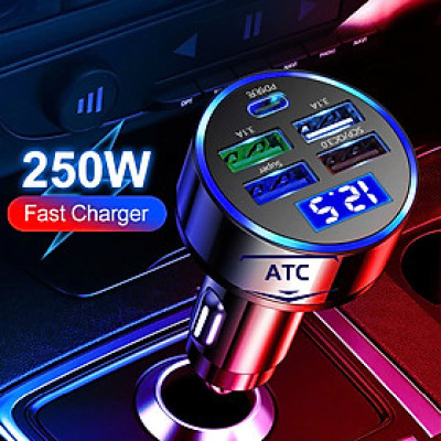 ĐènTẩu Sạc QC3.0+PD 4 USB 12V-24v 150W Chuyên Dụng Thông Minh Tự Điều Chỉnh Dòng Sạc