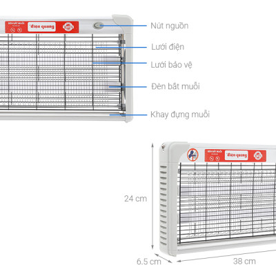 Đèn Bắt Muỗi Điện Quang ĐQ EML06L (247 x 65 x 131 mm)