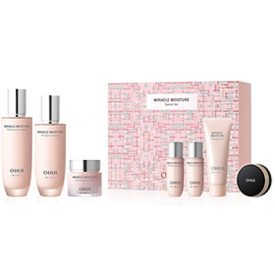Bộ dưỡng ẩm căng mượt sáng da toàn diện OHUI Miracle Moisture Pink Barrier Set