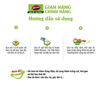 Gia Vị Hủ Tiếu Nam Vang Barona 80g tươi ngon chuẩn vị không cần nêm nếm