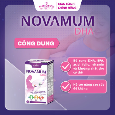 Viên uống Novamum DHA hỗ trợ bổ sung dưỡng chất cần thiết, tăng cường đề kháng (30 viên) - Nutramed