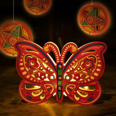 Lồng đèn Trung Thu - Lồng đèn trang trí "Ký ức tuổi thơ" hình Bướm (size mini)
