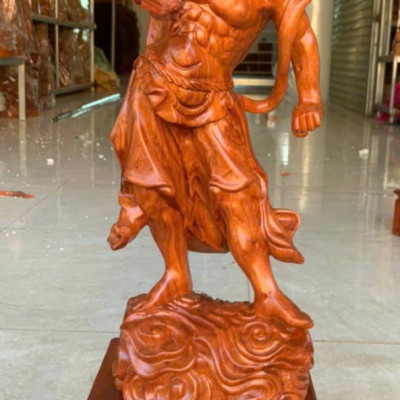 Bộ tượng tứ đại kim cương bằng gỗ hương đá kt cao 50×20×15cm + thêm kệ chân đế cao 10cm 