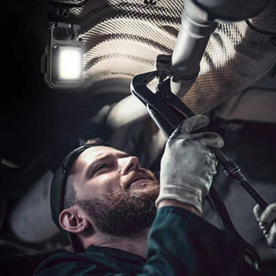 Đèn Led Mini Móc Khóa Đèn Cầm Tay Nhỏ Siêu Sáng đa chức năng có pin sạc USB C chống nước có nam châm từ tính - Hàng Chính Hãng