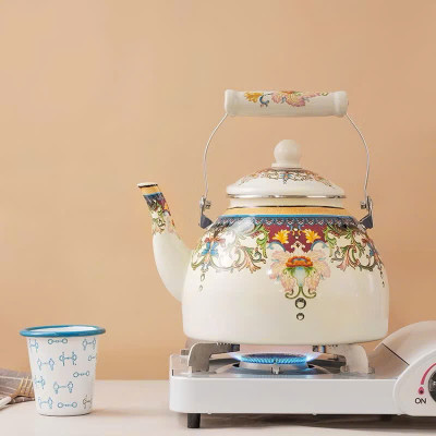 Ấm Đun Nước Bếp Từ Thép Tráng Men Lớn 3.3L Retro Kiểu Hoàng Gia – Tiện Lợi & Sang Trọng - HÀNG CHÍNH HÃNG MINIIN