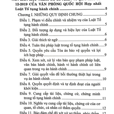 Luật Tố Tụng Hành Chính (Hiện Hành) (Sửa Đổi, Bổ Sung Năm 2019)