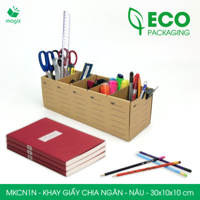 MKCN1N - 30x10x10 cm - 20 khay giấy carton chia ngăn - Khay đựng đồ linh kiện, văn phòng phẩm