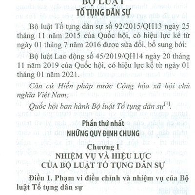 Bộ Luật Tố Tụng Dân Sự  Nước Cộng Hòa Xã Hội Chủ Nghĩa Việt Nam
