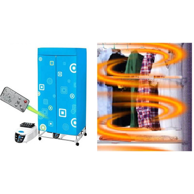 Tủ sấy quần áo khung inox 2 tầng có điều khiển từ xa, sấy quần áo nhanh khô có Bảo hành 12 tháng -  Hàng chính hãng