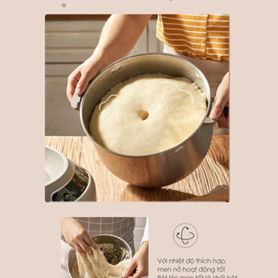 Máy Trộn Bột Ủ Bột Lên Men Tự Động BEAR HMJ-A70C1 Chống Dính Dung Tích 7 Lít Công Suất 250 W - Hàng Chính Hãng