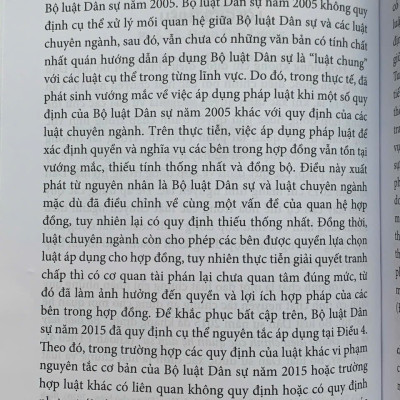 Áp dụng bộ luật dân sự và luật chuyên ngành trong lĩnh vực hợp đồng