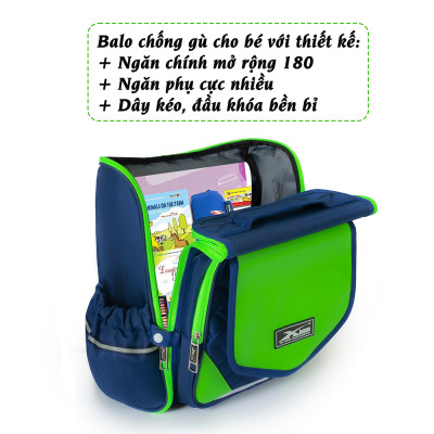Ba lô học sinh chống gù siêu bền Xbags Xb 3108
