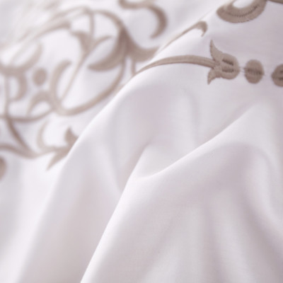 Bộ chăn ra Casa Bello Home -Set Victoria Sand Bộ chăn ga gối Cotton satin thêu họa tiết thêu 5 món