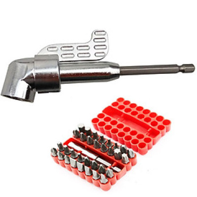 Đầu chuyển hướng mũi tua vít, mũi khoan chuôi lục giác cho khoan pin và khoan điện (33 đầu vặn vít + 1 đầu chuyển hướng loại dài 137mm)