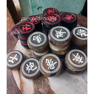 Bộ quân cờ sừng trắng đen cao cấp kt 3.7×1.2cm 