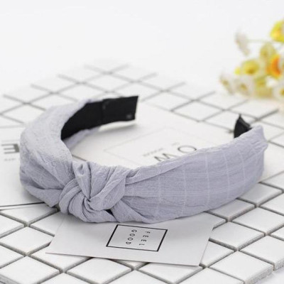 Bờm cài tóc turban nữ BN20C bản to mầu ghi sáng