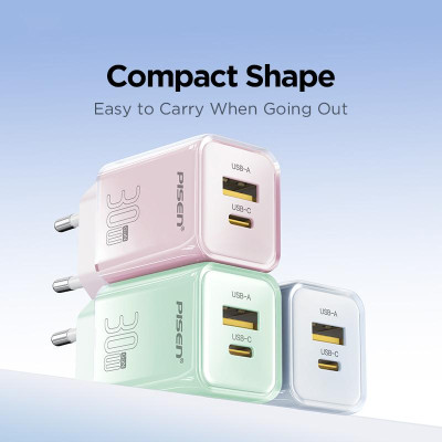 Sạc Nhanh Pisen Quick - Vivid Crystal 30W 1C1A - Màu Trắng