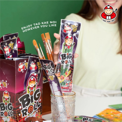 Hộp 12 Gói Snack Rong Biển TaoKaeNoi BIG ROLL Vị Mực