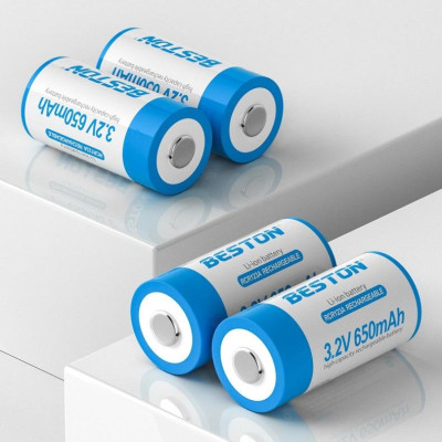 Pin sạc RCR123A 16340 BESTON Dung lượng cao 650mAh dùng cho máy ảnh, camera, thiết bị đo, đèn pin, ống nhòm - Hàng chính hãng