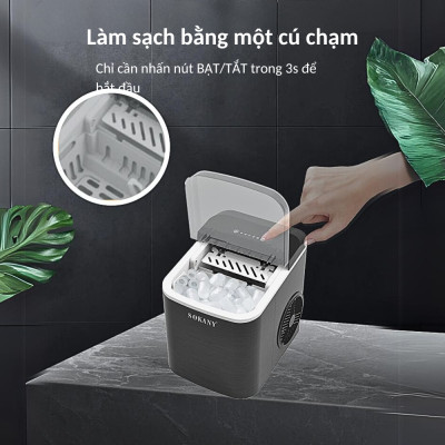 Máy làm đá tự động gia đình SOKANY làm đá nhanh trong vài phút, tiện dụng tiết kiệm điện - SK03038 - HÀNG CHÍNH HÃNG - DELIYA