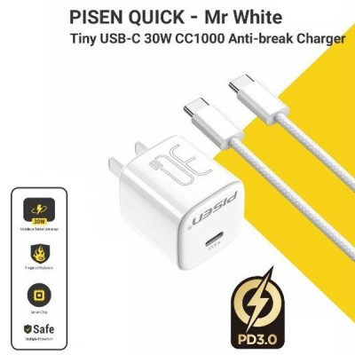 Sạc Nhanh Pisen Quick - Mr White Tiny USB-C 30W - Pisen CC1000