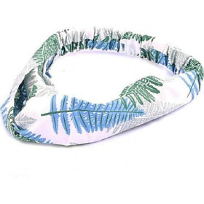 Băng Đô Vải Cài Tóc Họa Tiết Lá Màu Xanh