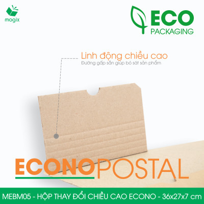 MEBM05 - 36x27x7 cm - 100 hộp carton thay đổi chiều cao siêu tiết kiệm - Hộp đóng sách, hộp gói hàng