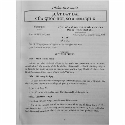 Hệ Thống Toàn Văn Luật Đất Đai 2024 - Luật Nhà Ở 2023 - Luật Kinh Doanh Bất Động Sản 2023